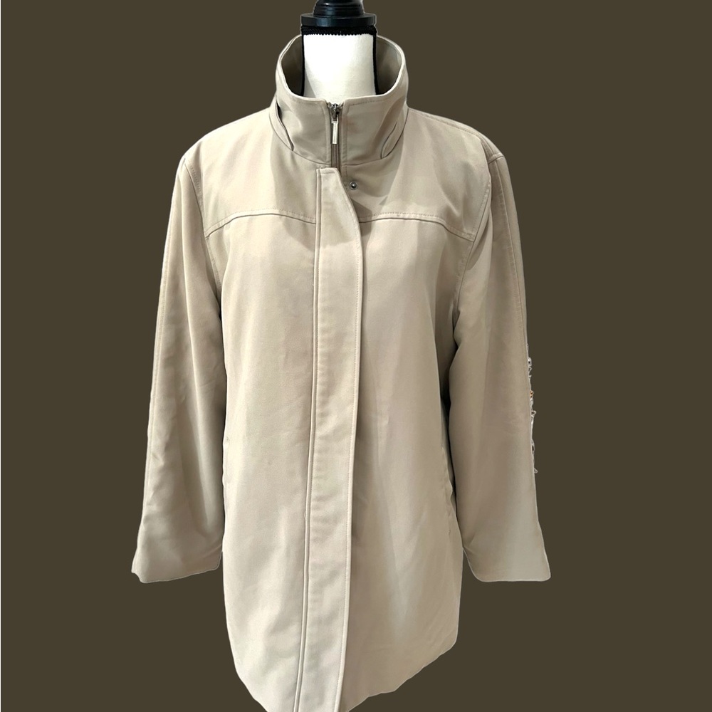 J. Percy Coat Women's XL All Weather Stone Khaki Fully Lined Jacket